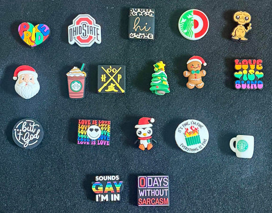 Charms for tumblers, bags and keychains